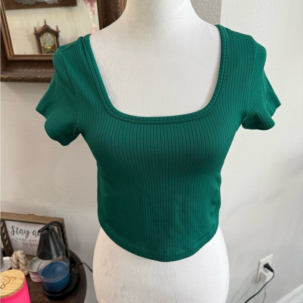 Victoria's Secret Teal Ribbed Crop Top